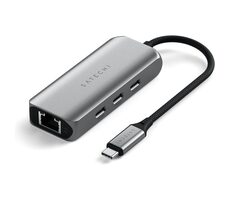 Satechi 4in1 USB-C hub šedá / 3x USB-C / RJ45