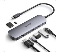 Anker Nano Dokovací stanice 7v1 / 100W / 2xUSB-C, 2xUSB, 1xHDMI, SD/microSD slot / šedá