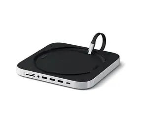 Satechi USB-C Stand Hub pro Apple Mac Mini/Studio stříbrná / USB-C / 3x USB-A / 3.5mm jack / microSD / SD / NVMe/M.2 SAT