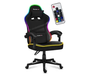 Huzaro Force 4.4 RGB černá / Herní židle / nastavitelná / nosnost až 130 kg / látka & síťovina