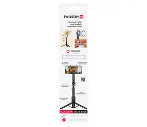 SWISSTEN Bluetooth Selfie Stick MagSafe Tripod černá / BT 5.2