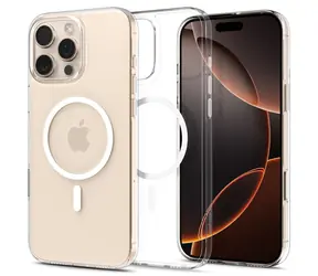Spigen Thin Fit T MagSafe ochranný kryt pro Apple iPhone 16 Pro průhledná-bílá