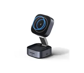 UGREEN 35278 Magnetic Wireless Charger for IPhone + AirPods / stolní bezdrátová nabíječka 3v1 / MagSafe / USB-C / 15 W