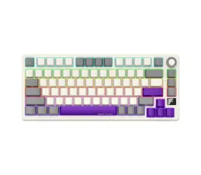 Lorgar KBP7075W (CZ&SK) béžová / bezdrátová herní klávesnice 75% / CZ&SK / 2.4GHz / BT 5.0 / RGB