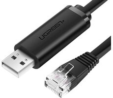 Ugreen CM204 konzolový kabel USB - Ethernet RJ45 černá / 1.5 m 