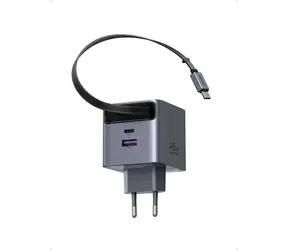 Ugreen 65822 GaN Rychlonabíječka se zatahovacím kabelem 70 cm / 45W / USB-C / USB-A