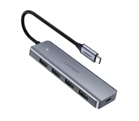 Ugreen Hub 4-in-1 USB-C Adaptér šedá / 4× USB 3.0 / USB-C 