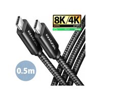 AXAGON BUCM4X-CM05AB NewGEN+ kabel USB-C  USB-C, 0.5m, USB4 Gen 3×2, PD 240W 5A, 8K HD, ALU, oplet, černý