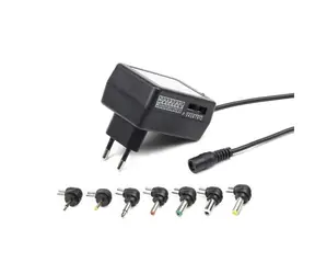 Gembird EG-MC-008 / univerzální napájecí notebook adaptér AC-DC / 12W / 7 konektorů