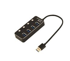 Gembird UHB-U3P4P-01 / USB 3.1 hub s vypínači / 4 porty 
