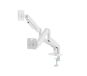 Gembird  MA-DA2-06-W Držák 2 monitorů na stůl bílá / do 32” a 10 kg / naklápěcí