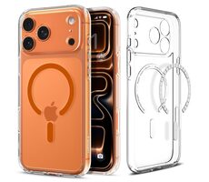 Spigen Ultra Hybrid MagSafe ochranný kryt pro Apple iPhone 17 Pro oranžovo-čirá