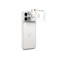 Spigen Glass tR EZ Fit Optik Pro XL sklo na fotoaparát pro Apple iPhone 17 Pro stříbrná