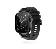 Epico FKM Rubber Pro řemínek s nerezovým zapínáním pro Apple Watch SE (44mm)/Series 1-9 (42/44/45mm) černá