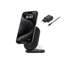 Belkin BOOST CHARGE Qi2 Magnetický nabíjecí stojan 2v1 černá / skládací / 15W