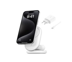 Belkin BOOST CHARGE Qi2 Magnetický nabíjecí stojan 2v1 bílá / skládací / 15W