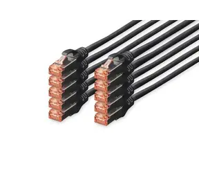 Digitus DK-1644-010-BL-10 síťový kabel Cat6 S/FTP 1 m černá 10 ks