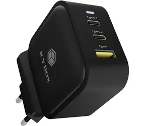 Icy Box IB-PS103-PD černá / nabíječka / 2x USB-C / 1x USB-A / PD 3.0 65W + QC 3.0 36W