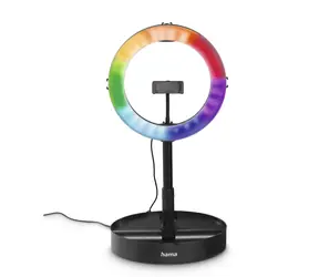 Hama SpotLight FoldUp RGB 102 / kruhové LED světlo 10,2" pro smartphony / RGB / skládací