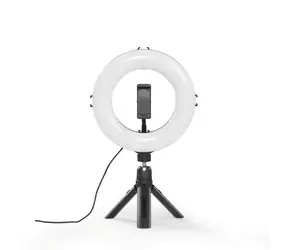 Hama SpotLight Smart 80 II / kruhové LED světlo 8" / držák mobilu / dálková spoušť / stolní stativ