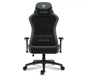 SENSE7 Spellcaster FUKU XL PU černá / Herní židle / Alcantara / nastavitelná / pojezdová kolečka / nosnost 160 kg
