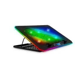 EVOLVEO Ania 9RGB černá / chladící podložka pro notebook do 17" / 3x100 mm & 3x70 mm ventilátor / RGB podsvícení
