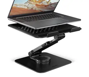 AXAGON STND-LRB, hliníkový stojan pro notebooky 10"-17.3" s nastavitelnou výškou, úhlem a 360° rotací černá