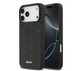 DKNY PU Leather Grid Pattern Magsafe Zadní Kryt pro iPhone 17 Pro Max Black