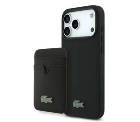 Lacoste Iconic Petit Pique MagSafe Zadní Kryt + Peněženka pro iPhone 17 Pro Max Black