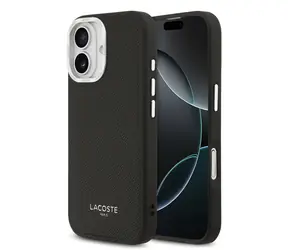 Lacoste PU Leather Champs Elysees MagSafe Zadní Kryt pro iPhone 17 Black