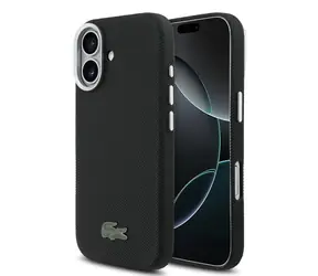 Lacoste PVC Iconic Petit Pique Metal Logo MagSafe Zadní Kryt pro iPhone 17 Black