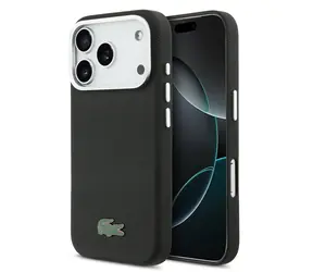 Lacoste PVC Iconic Petit Pique Metal Logo MagSafe Zadní Kryt pro iPhone 17 Pro Black