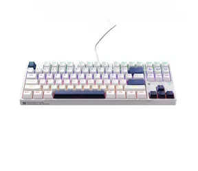 Machenike K500B-B87 bílá / mechanická herní klávesnice / USB / RGB / Red Switch / 1.6m