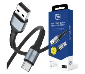 3mk Hyper kabel N-SERIES USB-A na USB-C 2m 9V/2A 18W černá