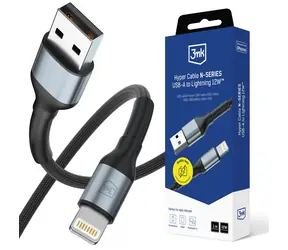 3mk Hyper kabel N-SERIES USB-A na Lightning 1m 5V/2.4A 12W černá