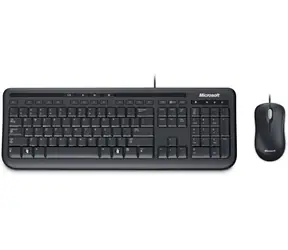 Rozbaleno - Microsoft Wired Desktop 600 DE černá / Drátová klávesnice a myš / USB / 800 DPI / GE layout  / rozbaleno