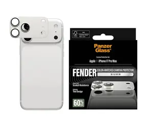 PanzerGlass FENDER Apple iPhone 17 Pro Max stříbrný ochranný hliníkový prvek fotoaparátu