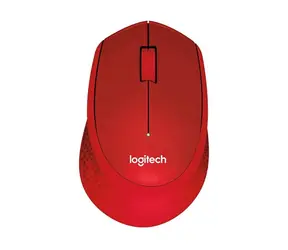 Rozbaleno - Logitech Wireless Mouse M330 Silent Plus červená / bezdrátová optická myš / 3 tlačítka / 1000dpi / rozbaleno
