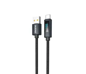 Dudao Datový kabel L7T / USB-A / USB-C / 66W / 1 m / LED displej / černá
