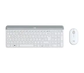 Logitech Slim Wireless Combo MK470 CZ+SK bílá / bezdrátová sada klávesnice a myši / CZ+SK verze