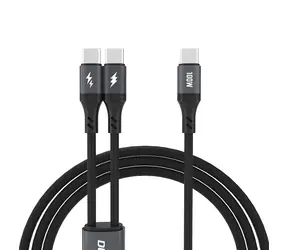 Dudao Datový kabel L3F 2v1 / USB-C / USB-C / 100W / 1.2 m / černá
