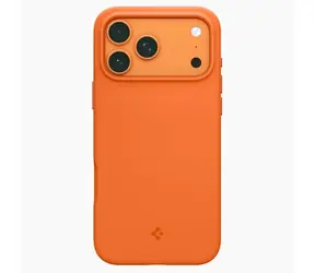 Spigen Silicone Fit MagSafe ochranný kryt pro Apple iPhone 17 Pro Max cosmic orange