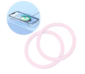 Joyroom JR-Mag-M3 kovové nabíjecí kroužky MagSafe 2ks růžová