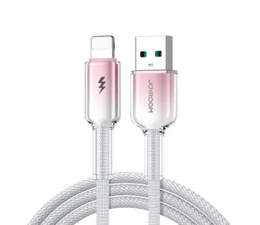 Joyroom S-A42 Crystal-Clear Series Nabíjecí kabel USB-A (M) - Lightning (M) 3A 1.2m bílá