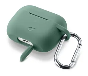 Rozbaleno - Cellularline Bounce Ochranný kryt s karabinou pro Apple AirPods Pro zelená / rozbaleno