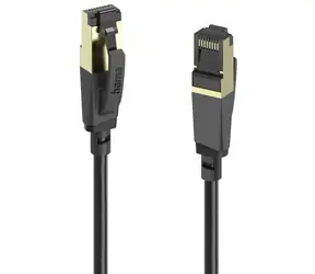 Hama 202003 síťový kabel RJ45 černá / Cat8 / S/FTP / 5 m / 40 Gb/s / stíněný