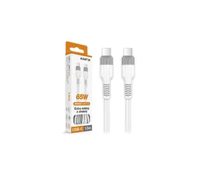 Aligator Datový kabel SoftPastels 3A 65W / USB-C/USB-C / bílý