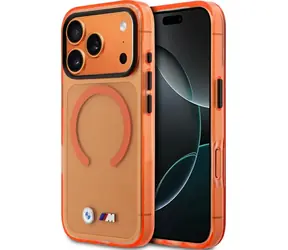 BMW Zadní kryt Metal Logos MagSafe pro iPhone 17 Pro Max oranžová