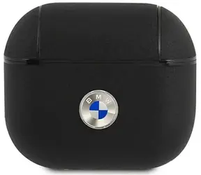 BMW Kryt z pravé kůže se stříbrným logem pro AirPods 3 černá