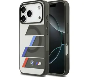 BMW Zadní kryt Metal Buttons Tricolor Lines MagSafe pro iPhone 17 Pro šedá